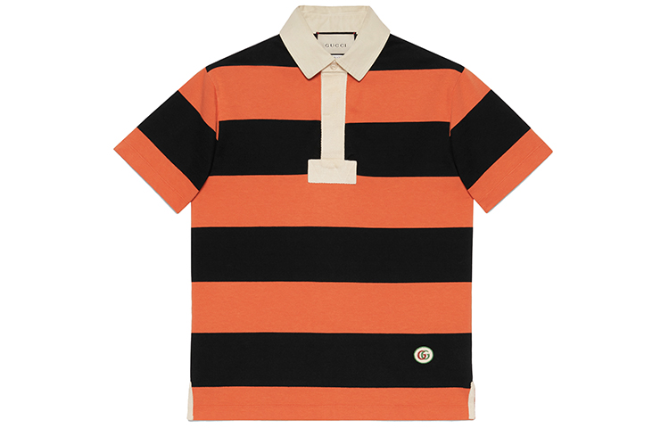 Gucci Orange Cotton Polo Shirt with Appliqué Detail 645251-XJC6F-7252