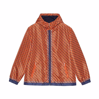 Gucci Orange Full-Print Logo Zip Hoodie Jacket SS23 740566-ZAMZV-7176
