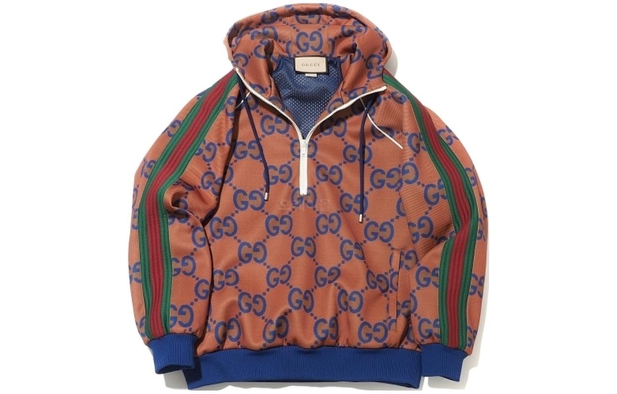 Gucci Orange Logo Print Hooded Jacket 713973-XJETI-7176