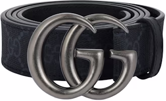 GUCCI Original Design Black Canvas Belt with Ruthenium, Unisex Couples, 3CM Wide. 41451692TIT1000 GUCCI Original Design Black Canvas Belt with Ruthenium, Unisex Couples, 3CM Wide. 41451692TIT1000