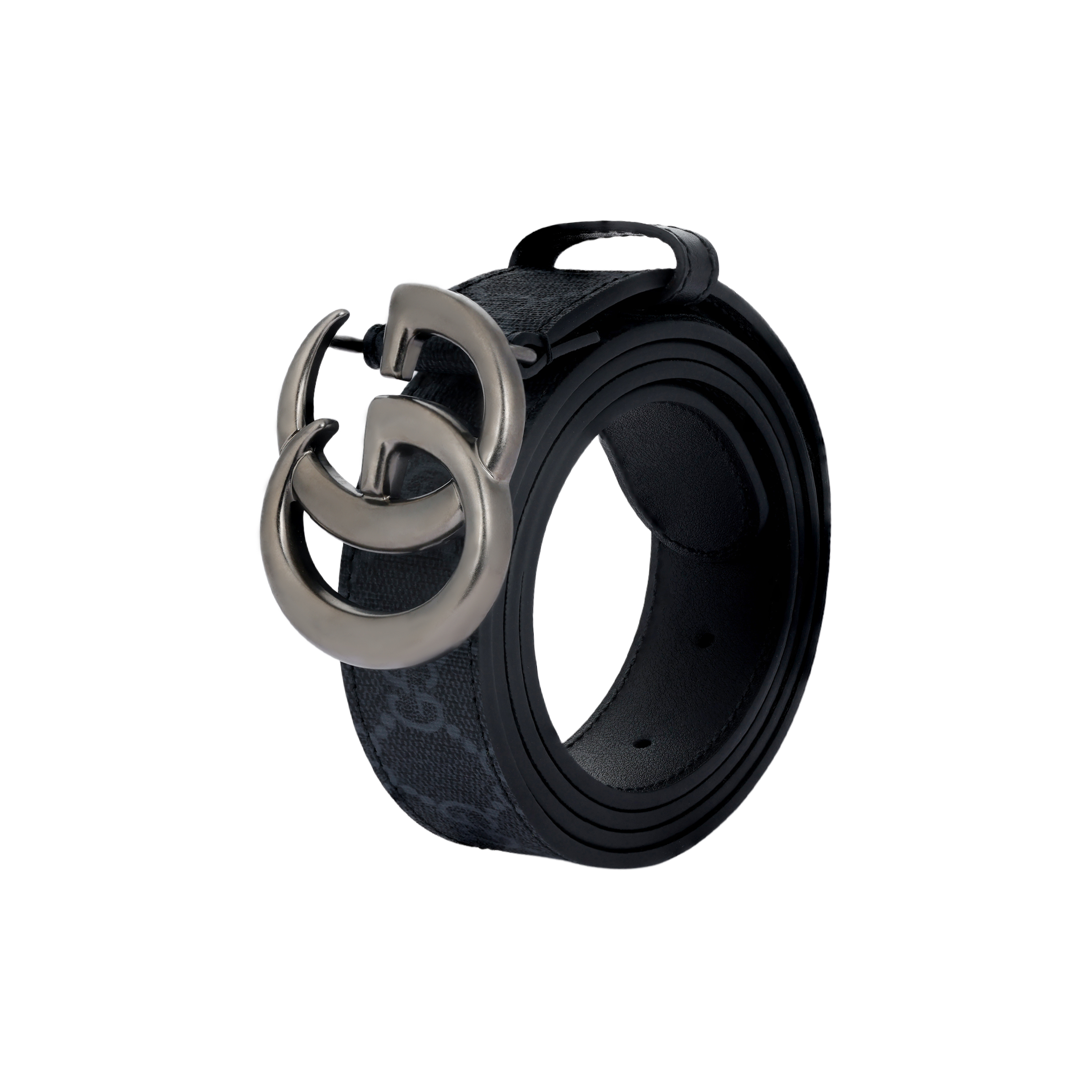 Lookbook GUCCI原版設計黑色帆布腰帶搭配釕金屬，男女同款，寬3CM。 41451692TIT1000