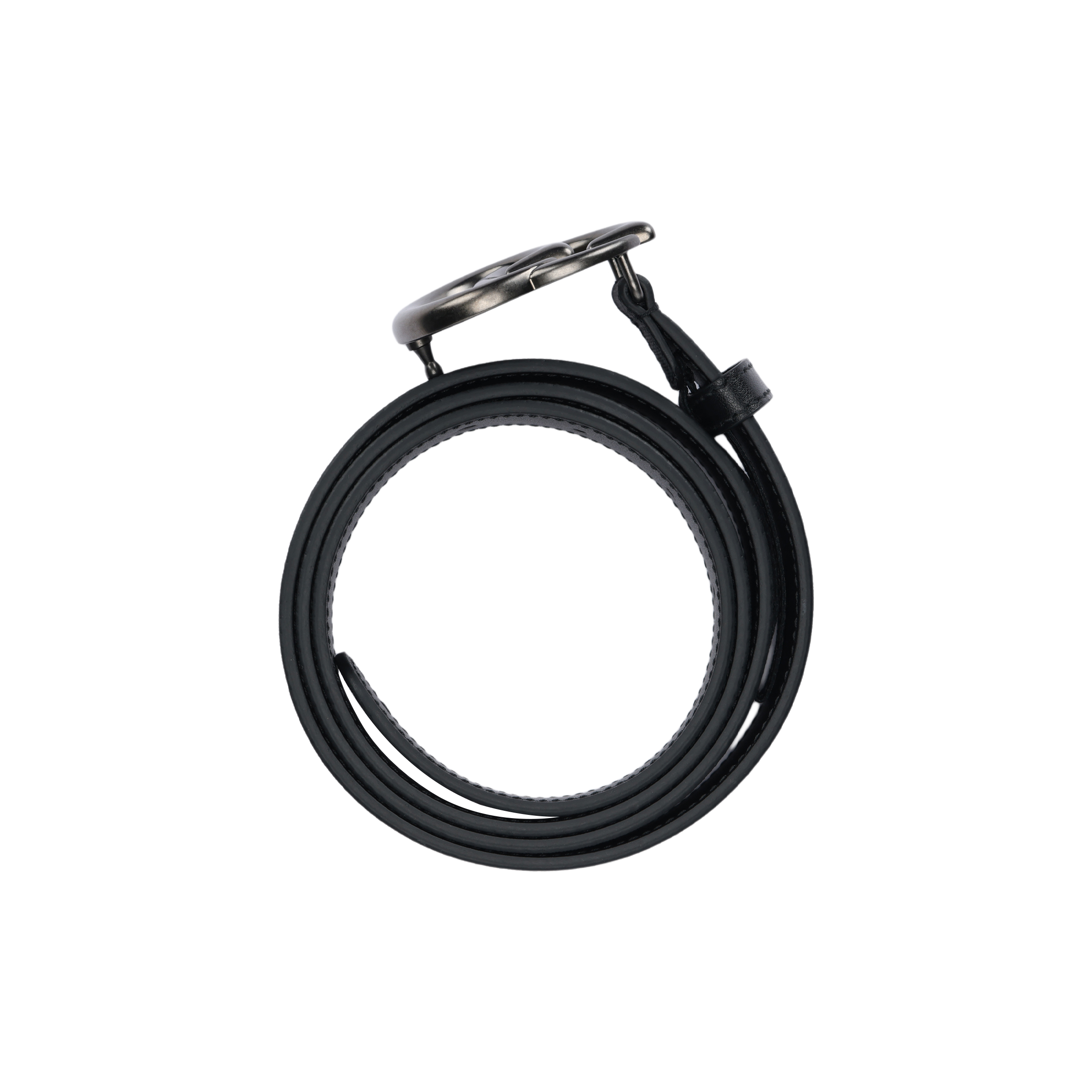 Shop GUCCI原版設計黑色帆布腰帶搭配釕金屬，男女同款，寬3CM。 41451692TIT1000