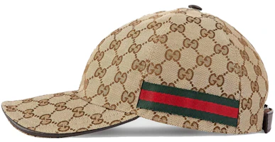 Order Gucci原版GG帆布棒球帽,配有米色/棕色Web條紋。