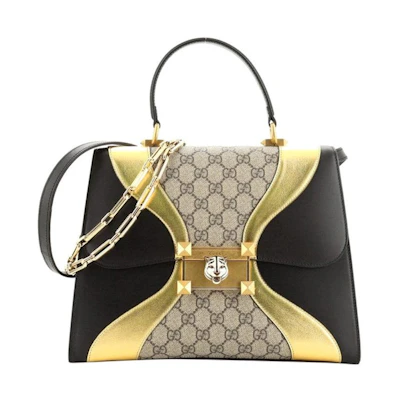 Gucci Osiride GG Supreme Top Handle Bag Medium Gold/Black