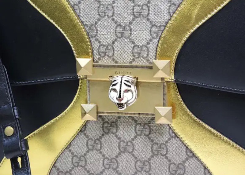 Gucci Osiride GG Supreme Top Handle Bag Medium Gold/Black 圖 3