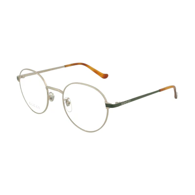 GUCCI Oval Metal Optical Frame Silver. GG0581O-008