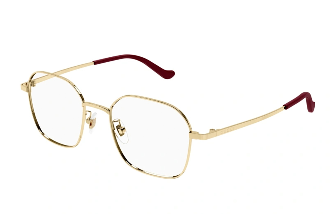 GUCCI Oval Metal Optical Glasses with Letter Logo Gold Unisex Couples Style. GG1611OA003