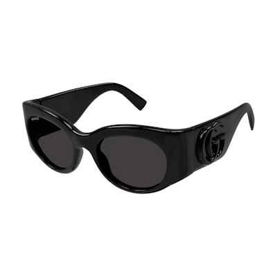 Gucci Oval Sunglasses Black/Grey (GG1544S-001-53)