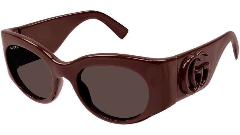 Gucci Oval Sunglasses Burgundy/Brown (GG1544S-002)