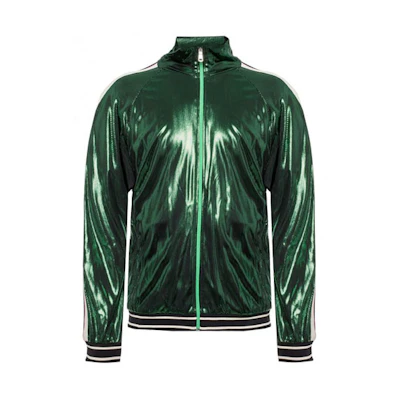 Gucci Oversized Glossy Logo Stripe Track Jacket Green Men 545652-XJACR-3120