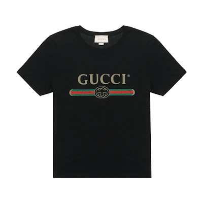 Gucci Oversized Logo Print Classic Black T-Shirt for Men 440103-X3F05-1508