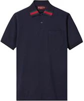 Gucci Oversized Polo Collar Button Short Sleeve Polo Navy Blue Shirt 795174-XJGRO-4215 Gucci Oversized Polo Collar Button Short Sleeve Polo Navy Blue Shirt 795174-XJGRO-4215