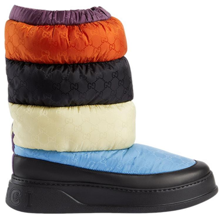 Order グッチ　パッド入りスノーブーツ（黒・マルチ） 724046-FABHX-4946