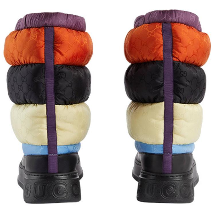 Shop グッチ　パッド入りスノーブーツ（黒・マルチ） 724046-FABHX-4946