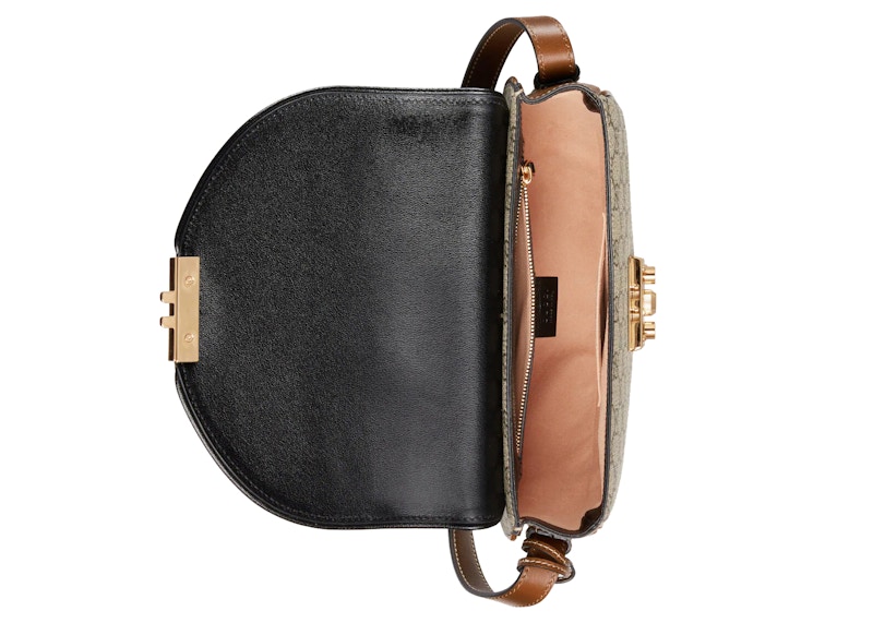 Shop Bolso de Hombro Gucci Padlock GG Supreme Marrón/Negro
