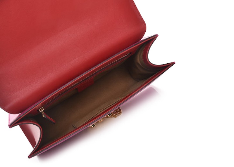 Lookbook グッチ パドロック ミディアム ロゼッタ フューシャ/ハイビスカスレッド