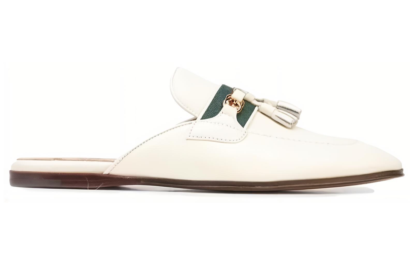 Order Gucci Paride GG Tassel Mule Blanco Polvoriento 655580-1W610-9121