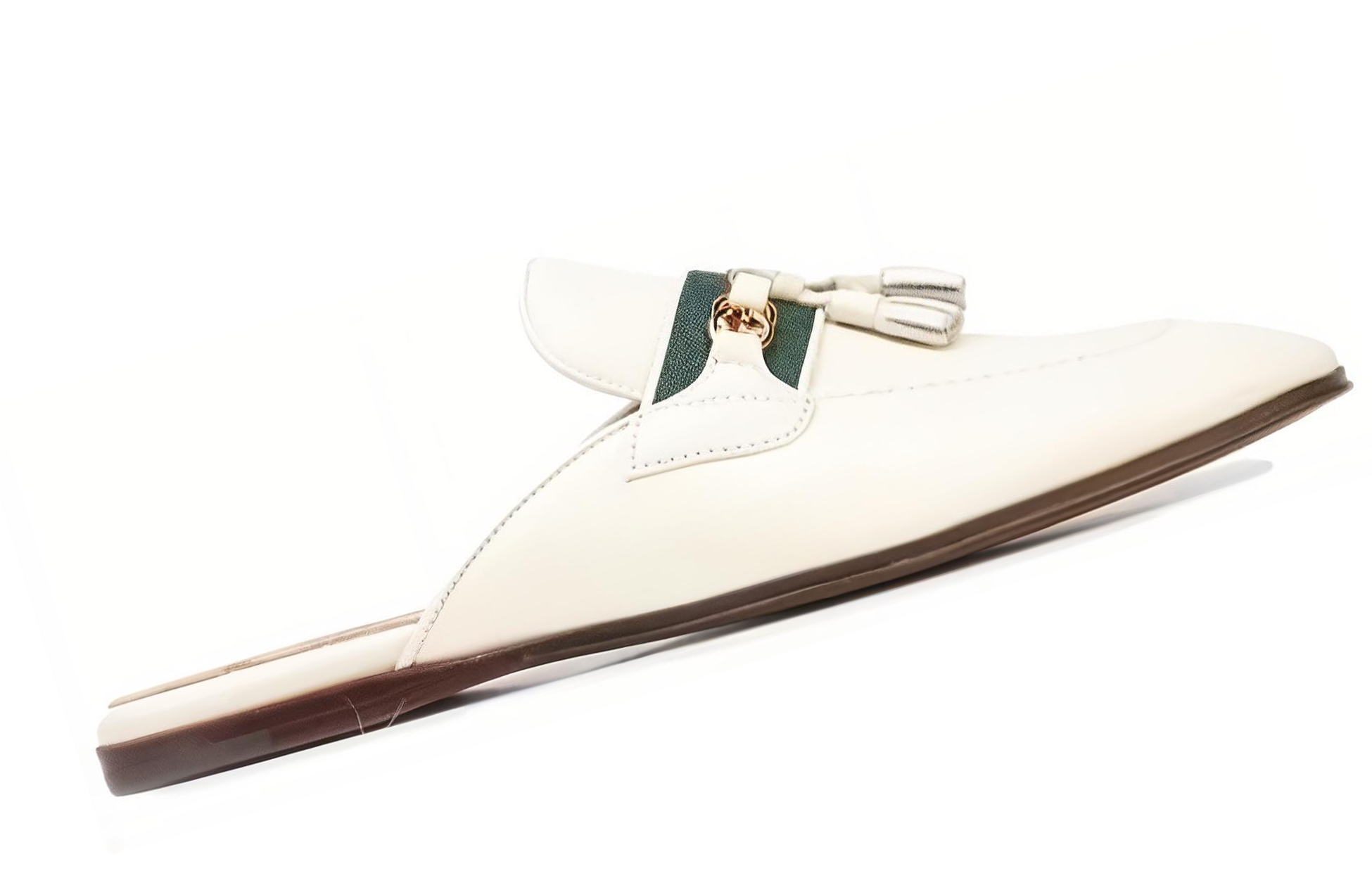 Lookbook Gucci Paride GG Tassel Mule Blanco Polvoriento 655580-1W610-9121