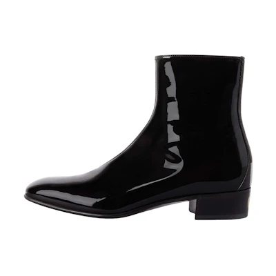 Gucci Patent Leather Short Boots 'Black Zipper'