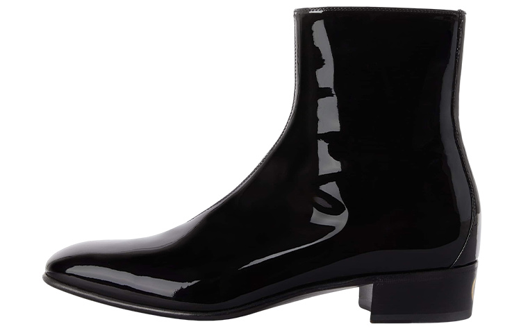 Gucci Patent Leather Short Boots 'Black Zipper' 723653-BNC00-1000