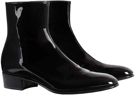 グッチ パテントショートブーツ 黒ジップ 723653-BNC00-1000 Order グッチ パテントショートブーツ 黒ジップ 723653-BNC00-1000