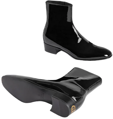 グッチ パテントショートブーツ 黒ジップ 723653-BNC00-1000 Details for グッチ パテントショートブーツ 黒ジップ 723653-BNC00-1000