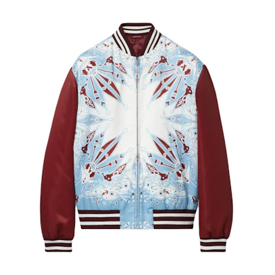 Gucci Pattern Print Colorblock Zip Jacket Light Blue 787613-ZAQSH-9010