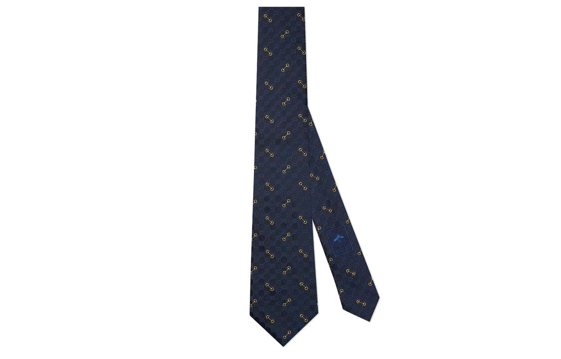 GUCCI Pattern Printed Blue Tie for Men 744379-4E217-4069