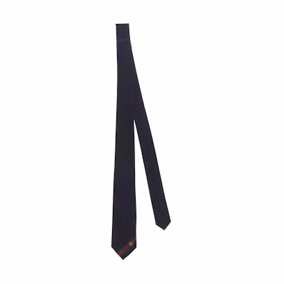 GUCCI Patterned Midnight Navy Blue Silk Tie Unisex Couples Edition 456510-4E002-4066