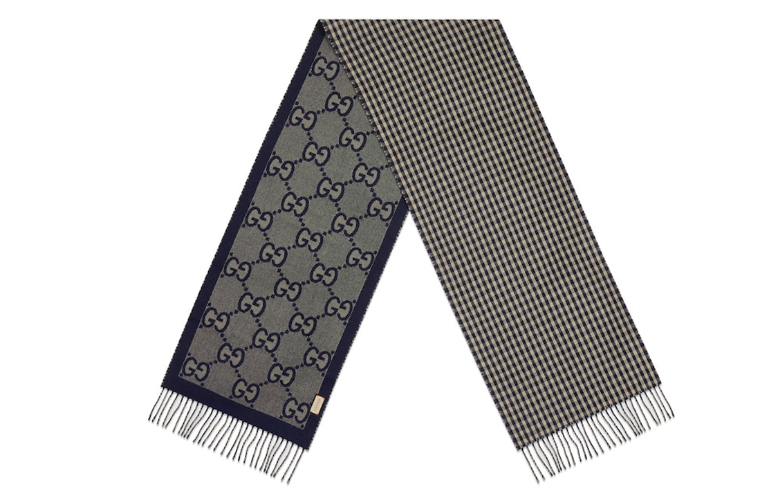 GUCCI Patterned Wool Knit Scarf Unisex Couple Design Multicolor. 7641684G2004178 圖 3