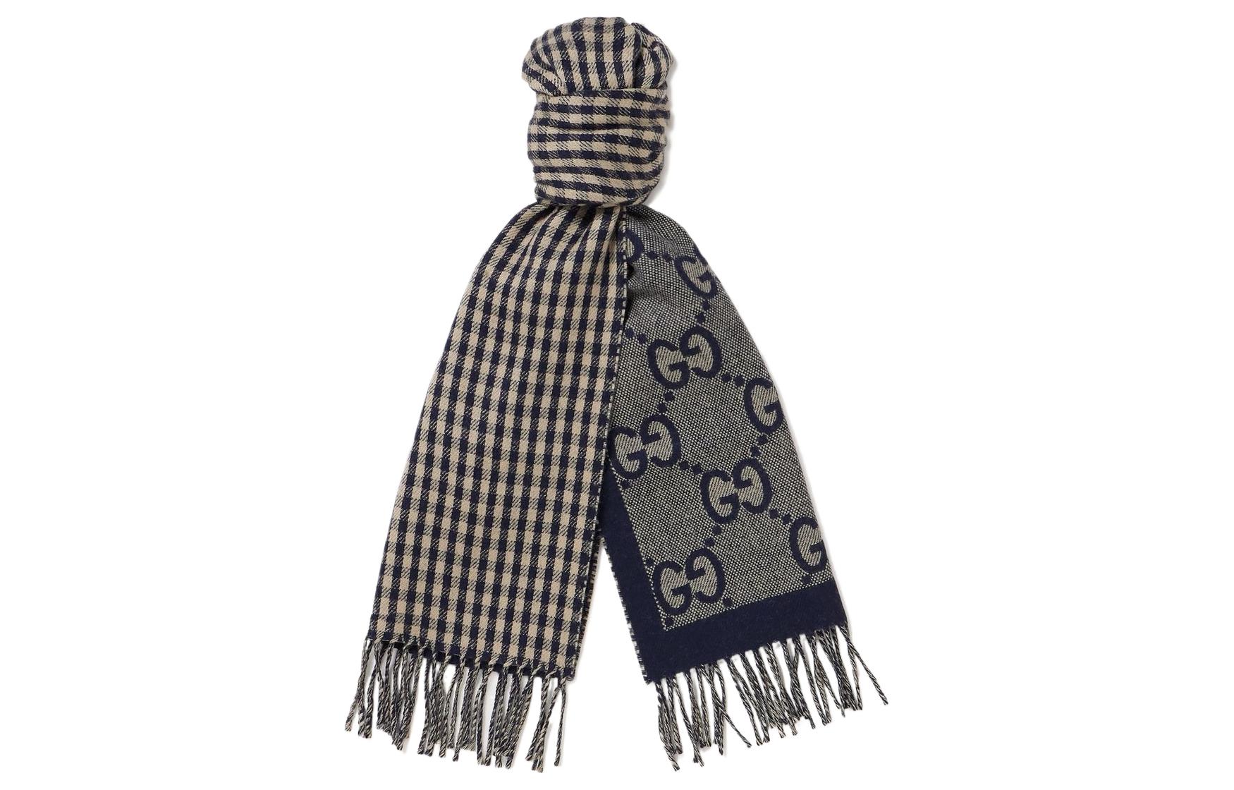 GUCCI Patterned Wool Knit Scarf Unisex Couple Design Multicolor. 7641684G2004178 圖 4