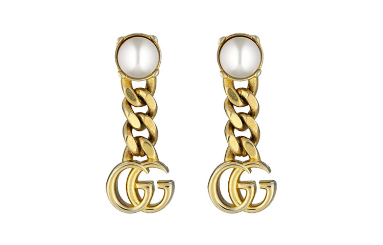 GUCCI Pearl Double G Earrings Gold Fashion Jewelry 645665-I4620-8078 圖 2