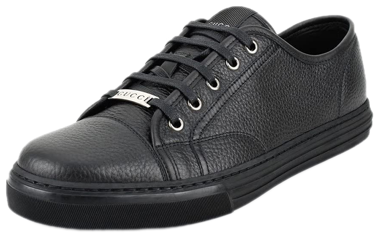 Gucci Pebbled Nappa Leather Low-top Sneakers 'Black' 圖 4