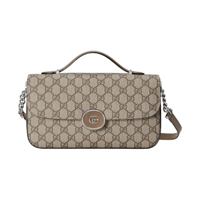 Gucci Petite GG Small Shoulder Bag Beige/Ebony