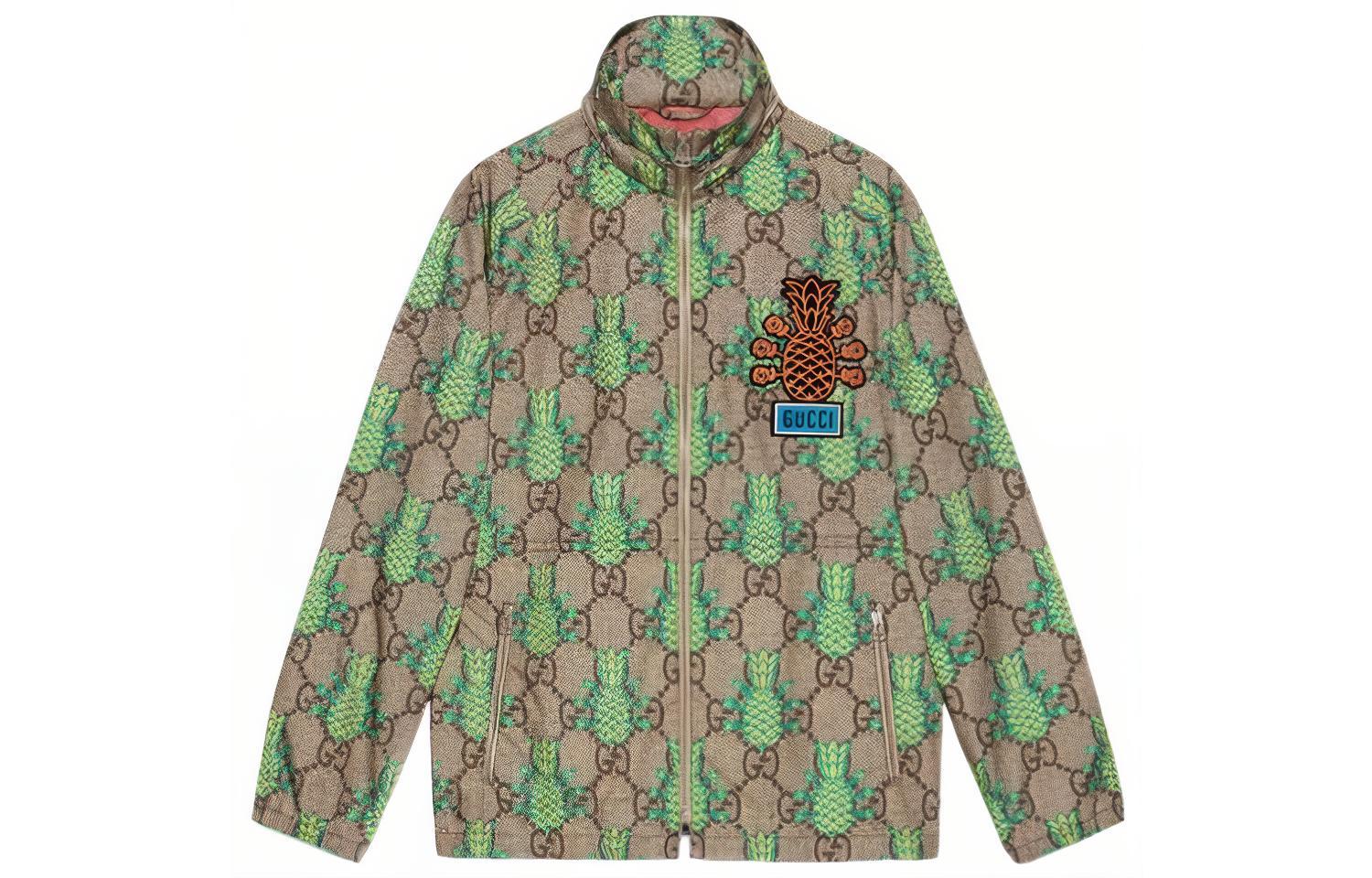Gucci Pineapple SS22 Beige Allover Logo Zip Jacket for Men 672807-ZAIES-2370