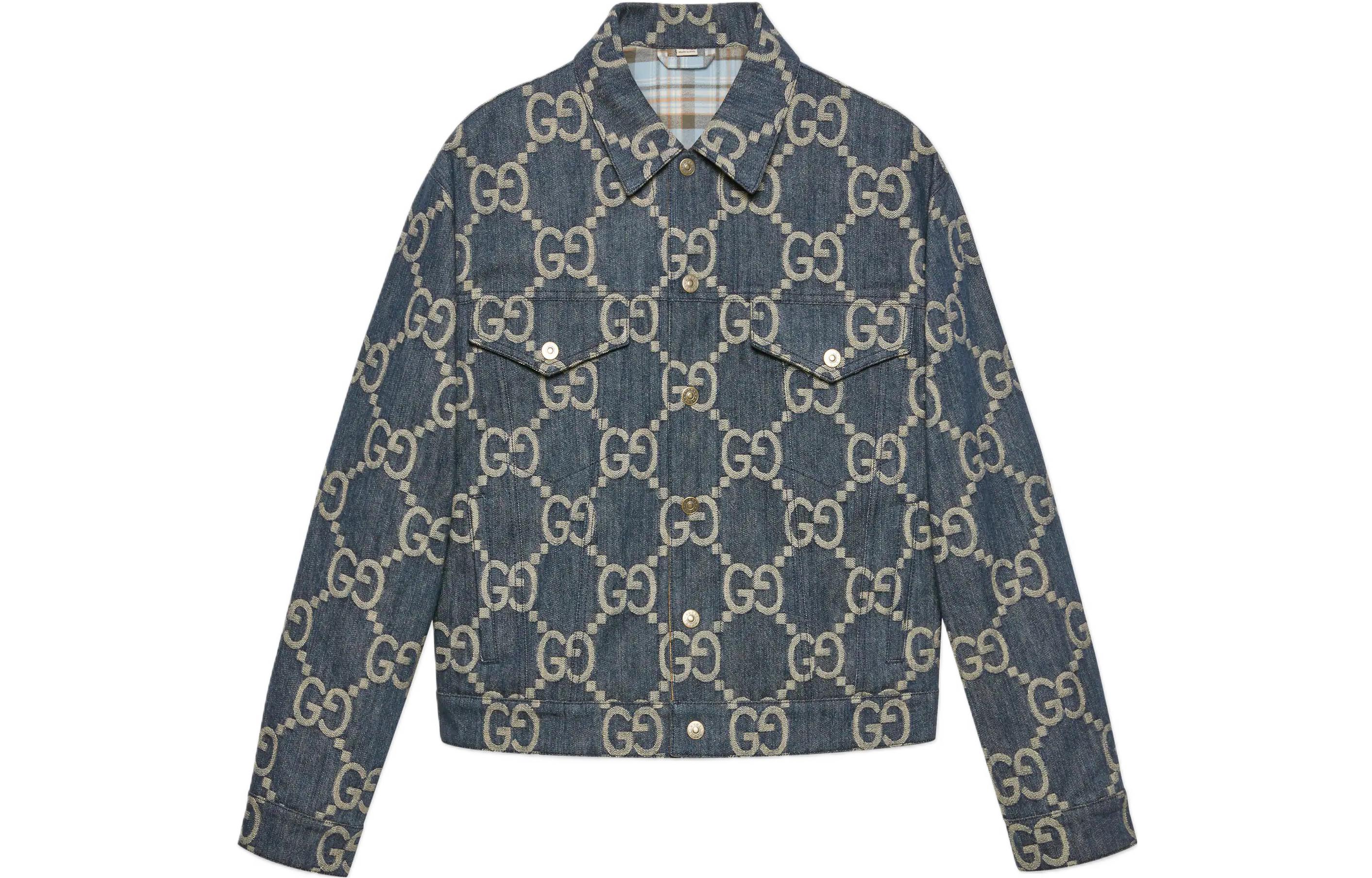 Buy Chaqueta Gucci Piña SS22 Logo Azul de un Solo Botón. 674338-XDBTY-4492