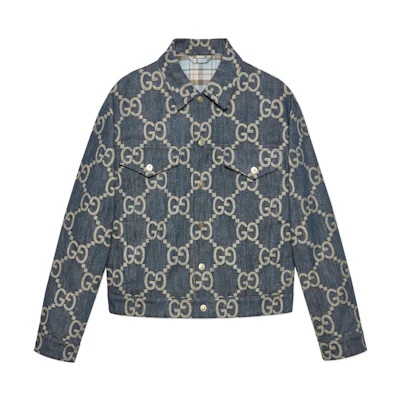 Gucci Pineapple SS22 Logo Single-Breasted Jacket - Blue 674338-XDBTY-4492