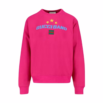 Gucci Pink Cotton Crewneck Sweatshirt with Logo Print 563972-XJB27-5092