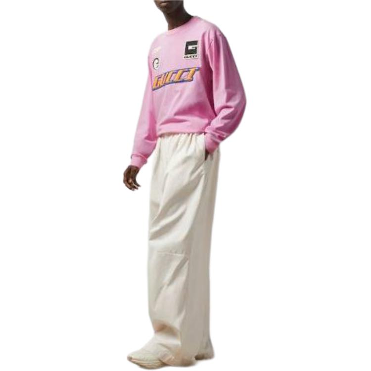 Lookbook 구찌 핑크 니트 코튼 크루넥 맨투맨 긴팔셔츠 778363-XJGBN-5152