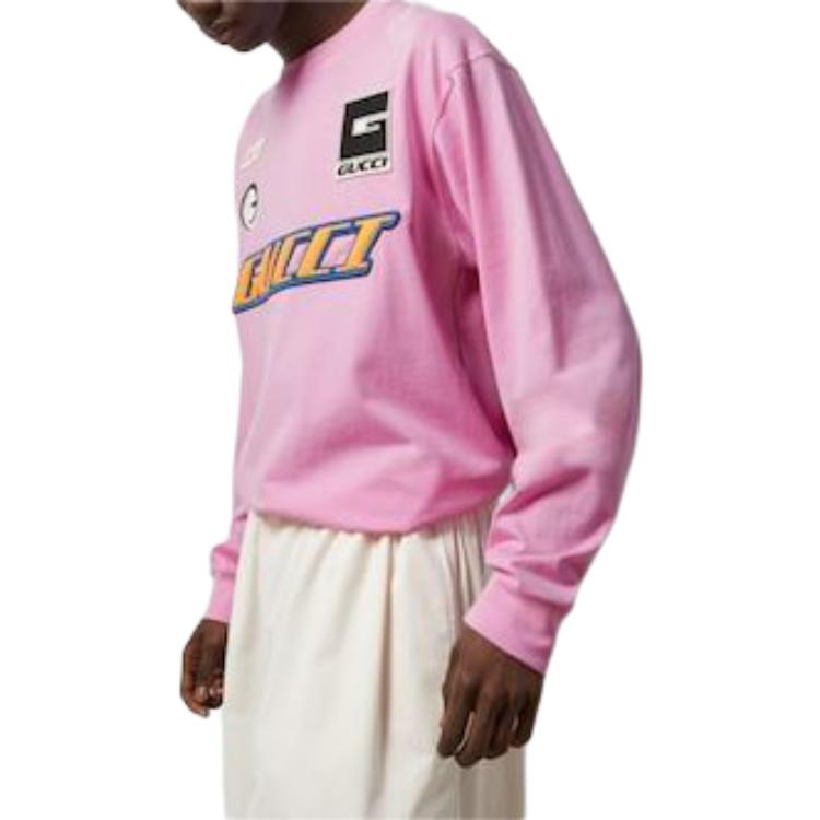 Purchase 구찌 핑크 니트 코튼 크루넥 맨투맨 긴팔셔츠 778363-XJGBN-5152