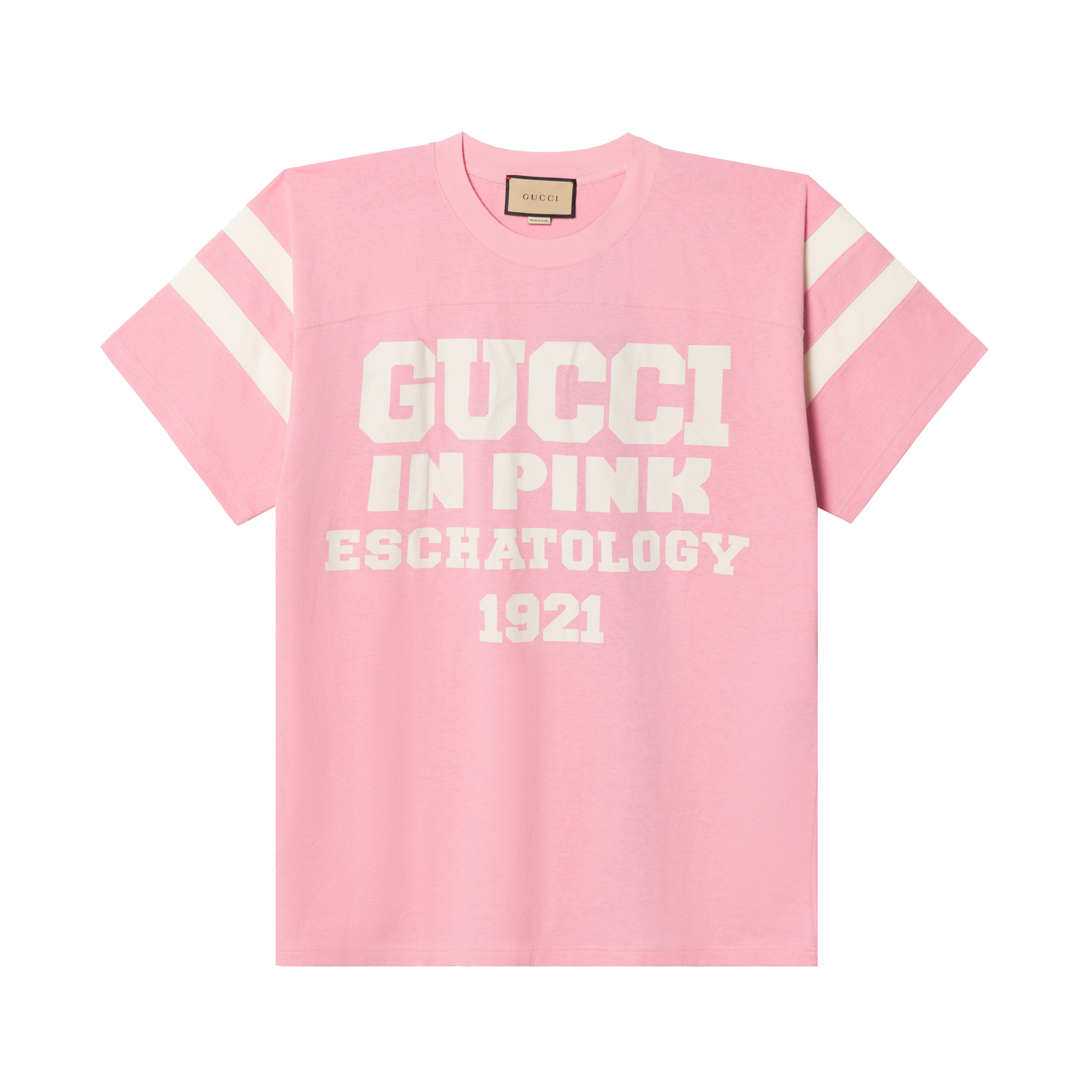 Gucci Pink Printed Crew Neck Raglan Sleeve Unisex T-Shirt 655459-XJDLY-5904