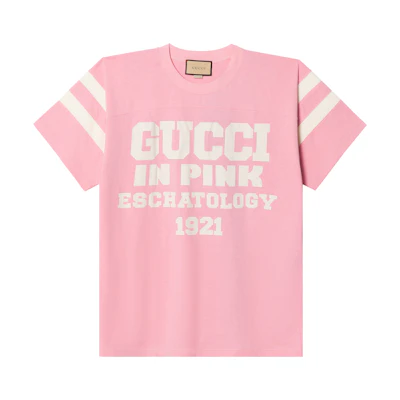Gucci Pink Printed Crew Neck Raglan Sleeve Unisex T-Shirt 655459-XJDLY-5904