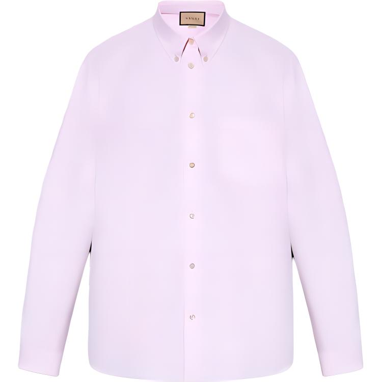 Gucci Pink Solid Long-Sleeve Button-Up Shirt 770439-ZAO2W-5267