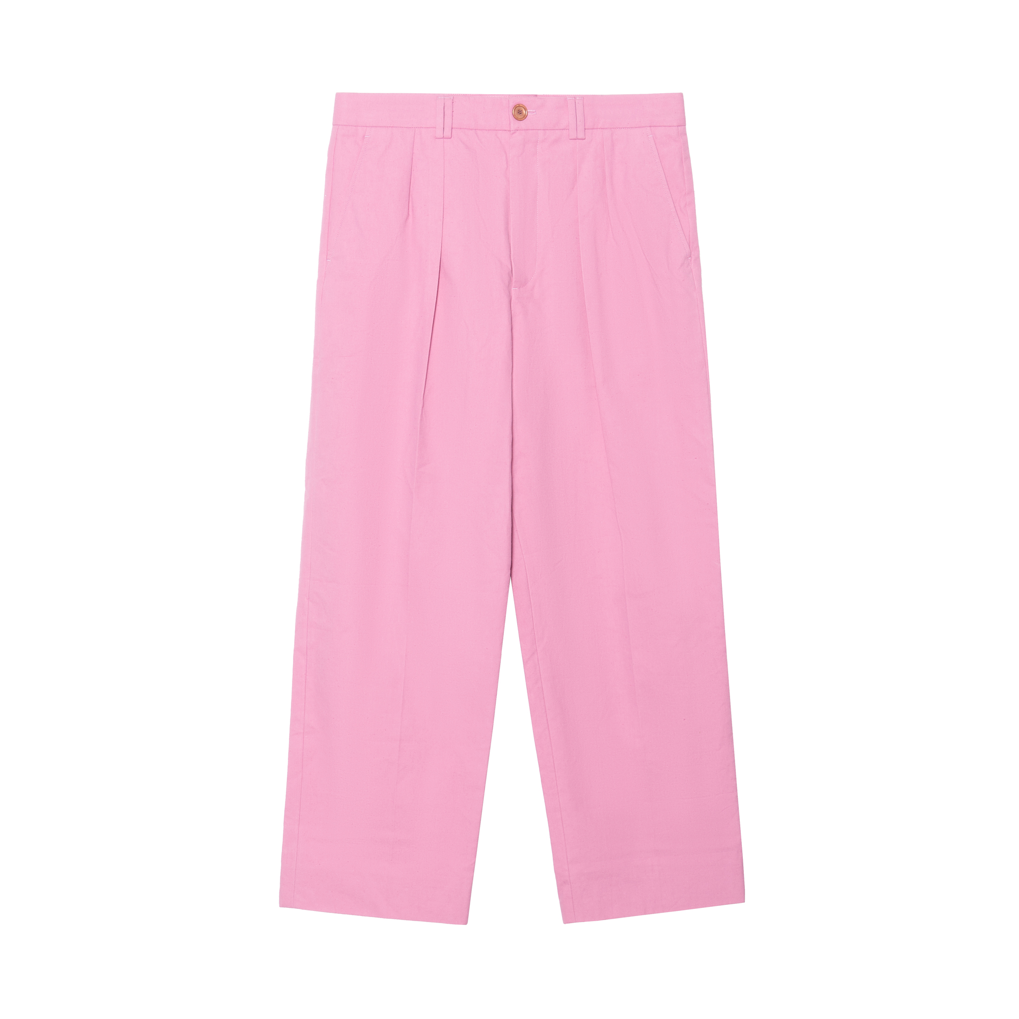 Gucci Pink Solid Straight-Leg Cotton Pants SS23 714133-ZAL23-5780