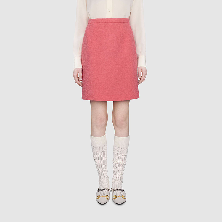 Shop GUCCI Pink Tweed Mini A-Line Skirt for Gift Giving 631492-ZAD82-5175