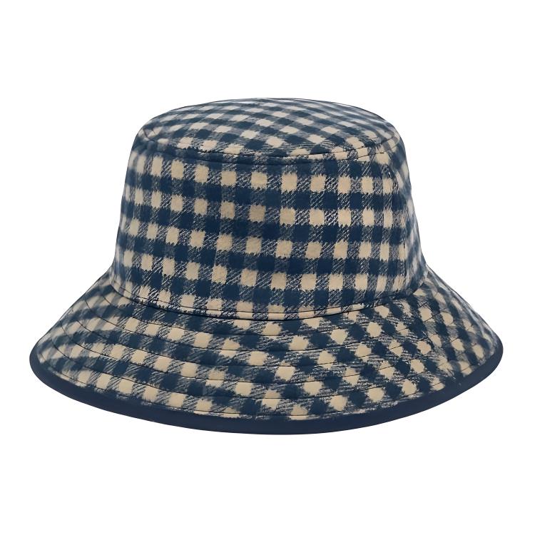 GUCCI Plaid Jacquard Wool Bucket Hat Unisex Couple Style Blue 7712144HA6U
