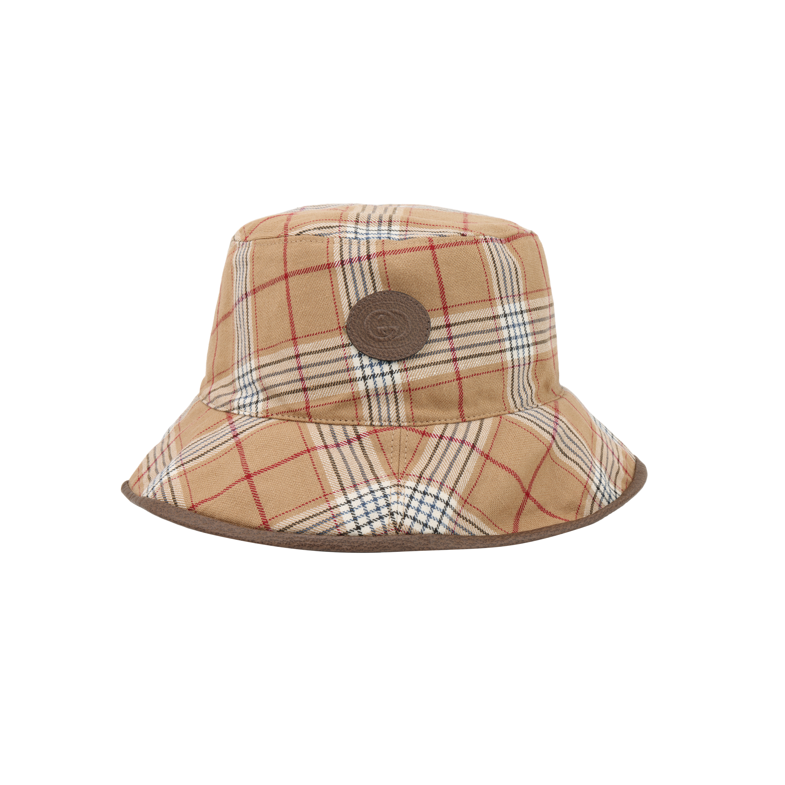 GUCCI Plaid Reversible Cotton Bucket Hat for Men. 700851-4HAOT-9779