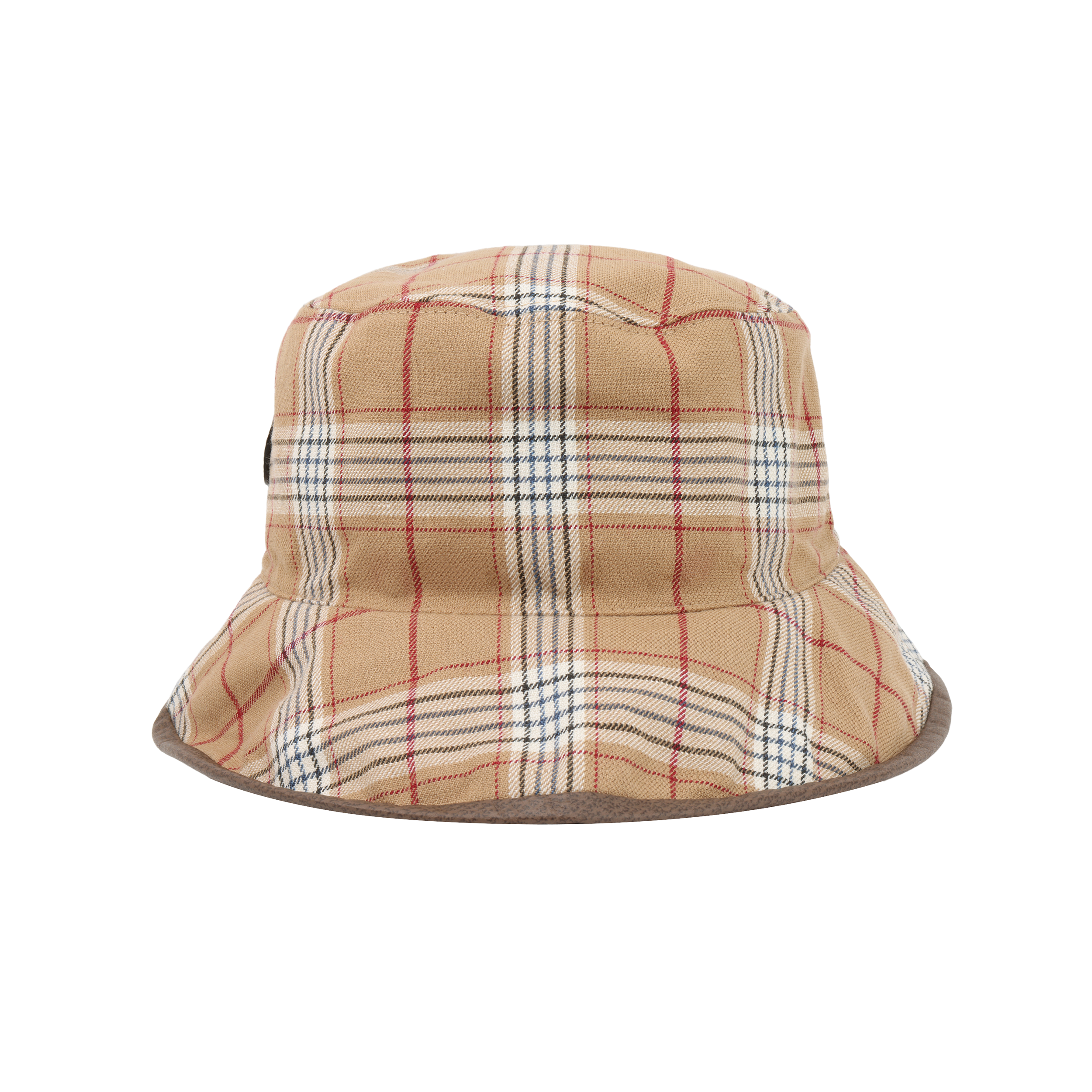 Shop GUCCI 男士格纹可翻转纯棉渔夫帽 700851-4HAOT-9779