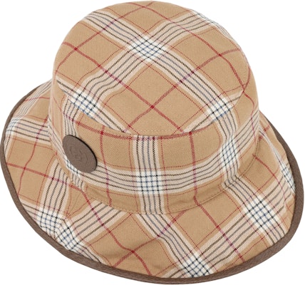 GUCCI 男士格纹可翻转纯棉渔夫帽 700851-4HAOT-9779 Details for GUCCI 男士格纹可翻转纯棉渔夫帽 700851-4HAOT-9779