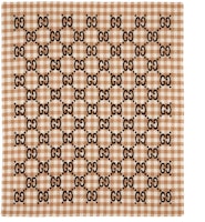 GUCCI Plaid Warm Knit Scarf for Kids - Brown. 663156-3KAAF-9864 GUCCI Plaid Warm Knit Scarf for Kids - Brown. 663156-3KAAF-9864